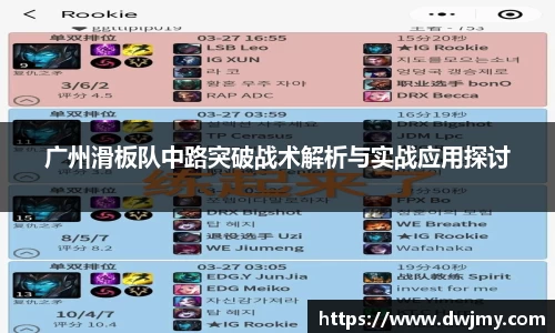 广州滑板队中路突破战术解析与实战应用探讨